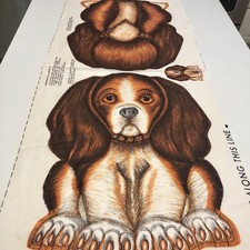 A 70’s Vintage Beagle Hound Dog Cotton Fabric Panel Cut And Sew Pillow Unsewn