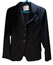 Vintage Brittany Riding Apparel NY Jacket Black Polo Fox Equestrian Coat Size 10
