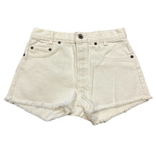 NWT LEVI'S STRAUSS AUTHORIZED VINTAGE WHITE DENIM JEAN SHORTS JORTS 28 USA 2 