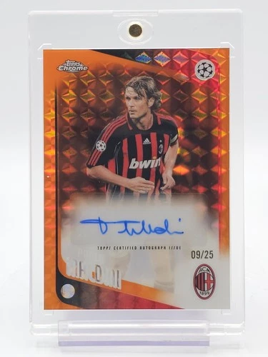 PAOLO MALDINI 2025-26 TOPPS CHROME UEFA AUTO ORANGE GEOMETRIC /25 #CLA-PM Q7421
