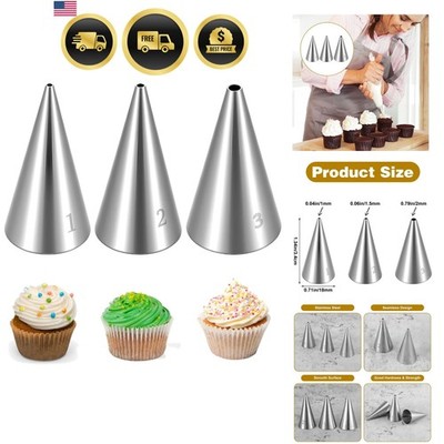 3 Pcs Small Piping Tips Round Icing Tips Set Cookie Decorating Tip for Frosti...