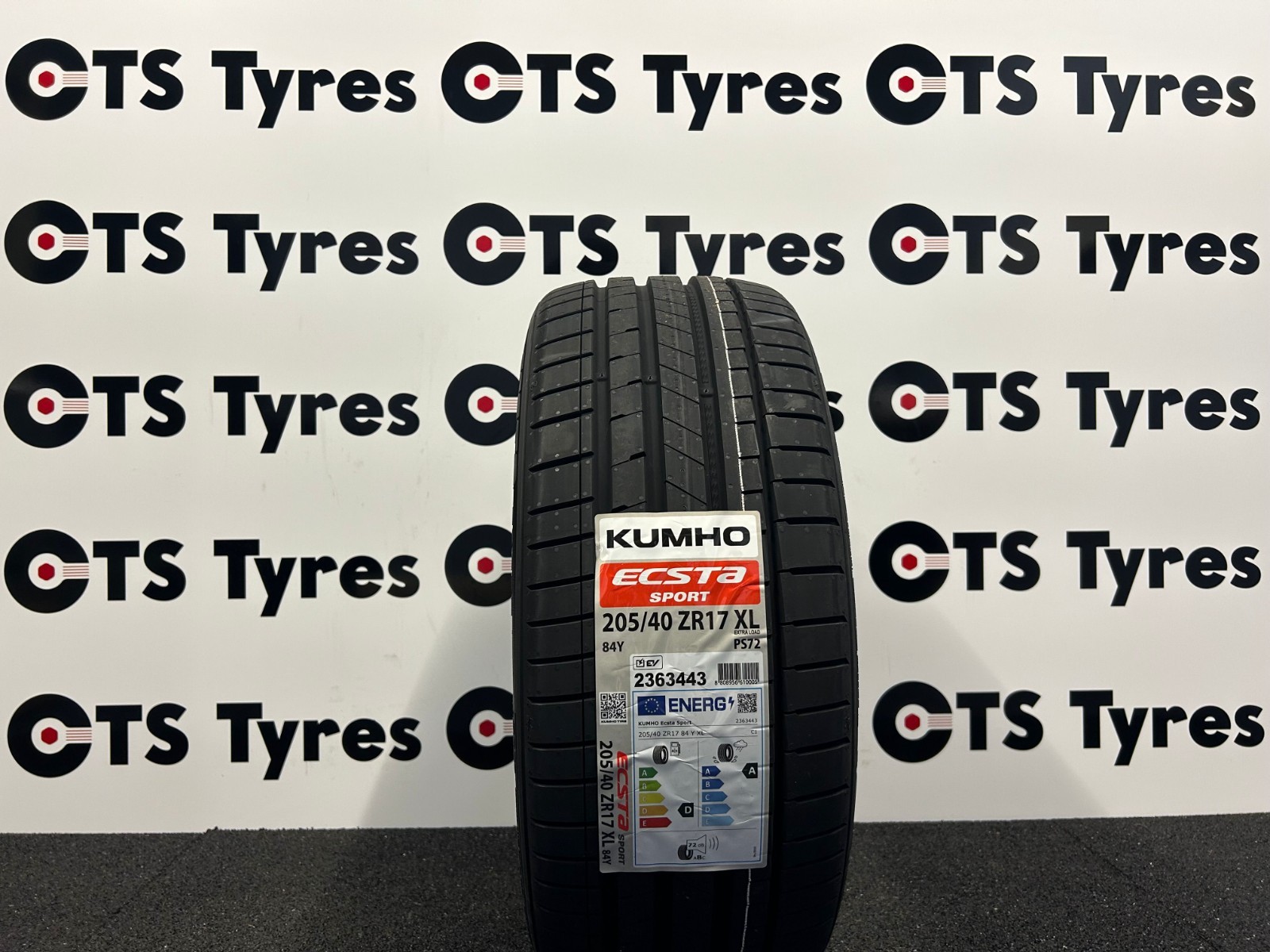 1 X 205/40R17 Kumho Ecsta Sport PS72 84Y XL NEW TYRES *A* WET GRIP 205 40 17