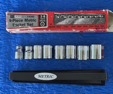 Craftsman Vintage Metric 38 Socket Set 9pc Woriginal Tray 9-19mm Usa Made