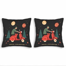 Set of 2 Throw Pillow Covers 18x18in - Stylish Square Cushion Cases