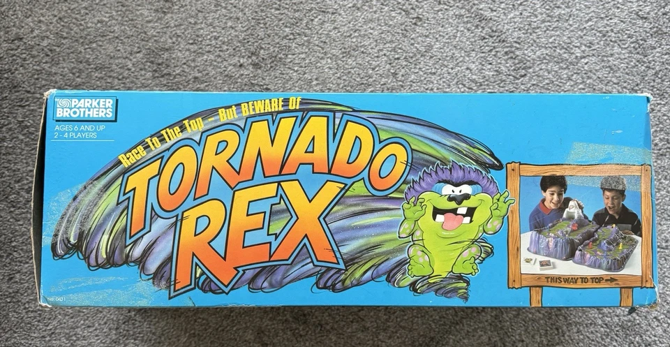 Vintage Tornado Rex 1991 Parker Brothers gioco da tavolo e scatola COME È QUASI COMPLETO - Immagine 2 di 4
