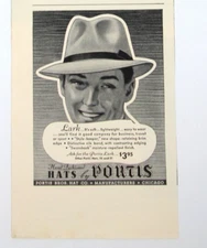 1950s Hats by Portis Print Ad Cutout