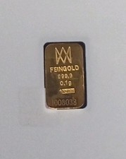 5 x 0,1 g Gold Barren 999,9