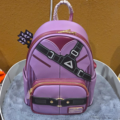 Loungefly Marvel Hawkeye Purple Mini Backpack Zip Adjustable Strap Pockets Charm