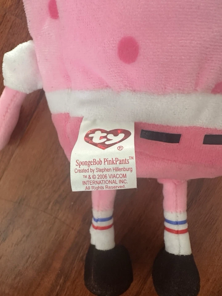 TY Beanie Baby SPONGEBOB SQUAREPANTS ( PINKPANTS ) (8 inch) Used w Tags Plush - Image 4 of 4