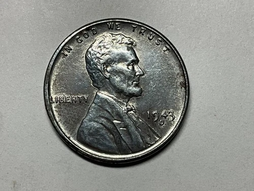 1943 D Lincoln Wheat Cent Good Details and Luster Some Rust #1