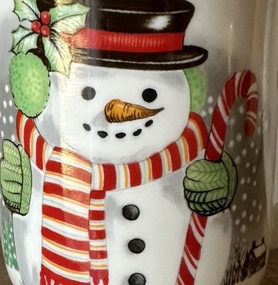 Vintage MAY ALL YOUR CHRISTMAS DREAMS COME TRUE Snowman Pedestal Mug Japan