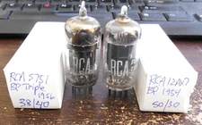 Magic 1950's RCA BLACK PLATE tubes! 5751 1956 & 12ax7 1954!! Still life in them!