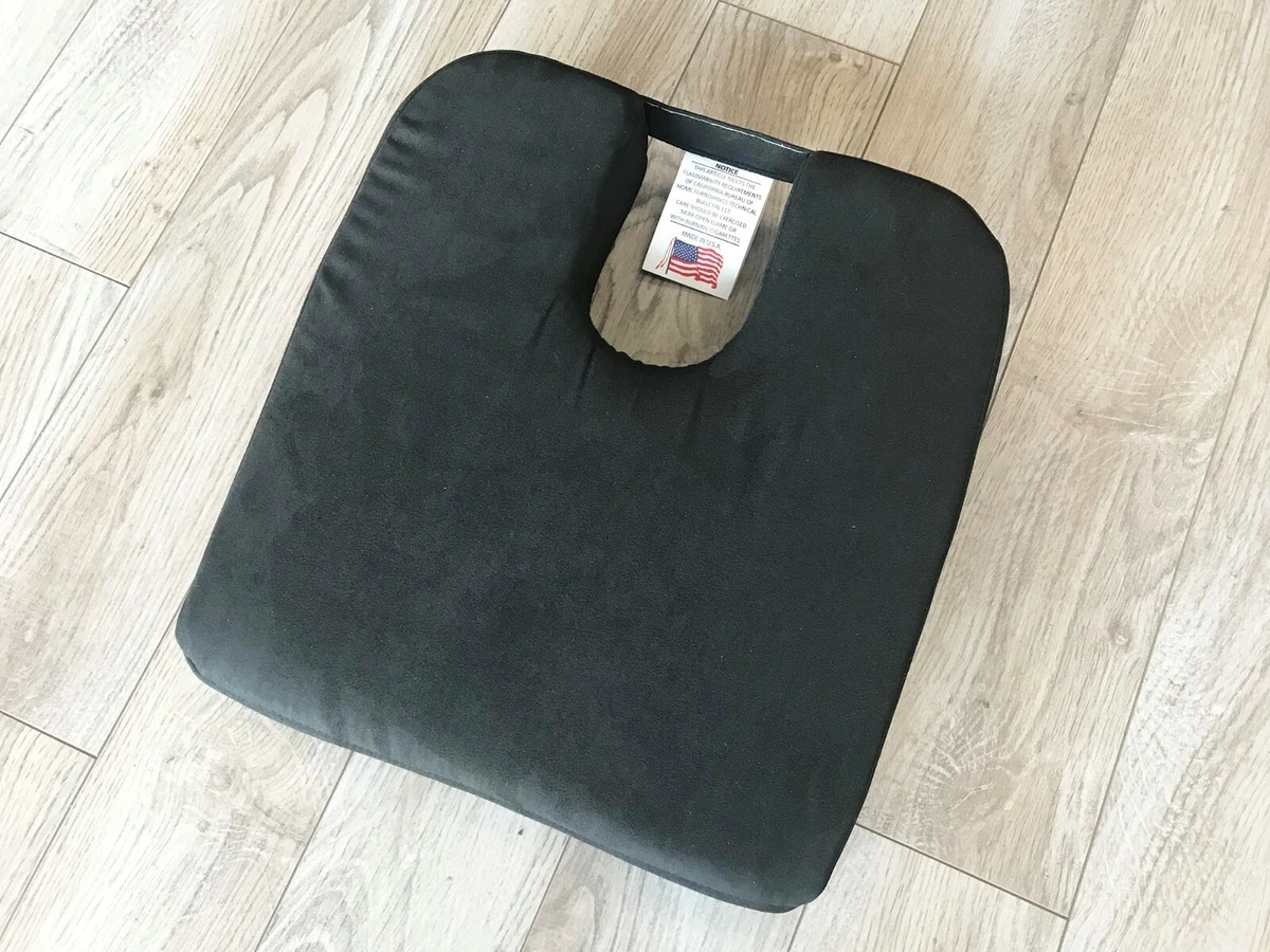 Tush Cush Compact Car-Cush Ergonomic Seat Cushion - Black Velour