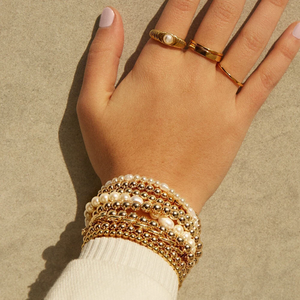 Beaded sale bracelets gold