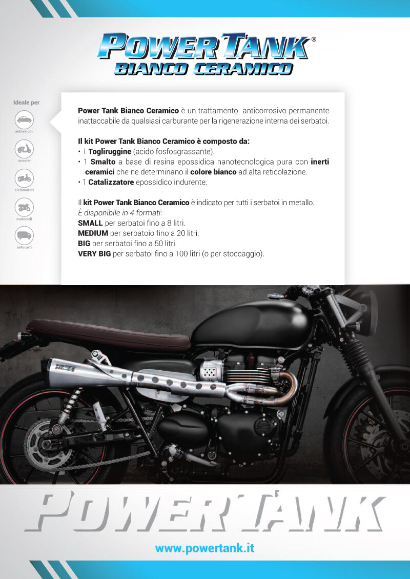 POWER TANK BIANCO TRATTAMENTO BONIFICA SERBATOIO KIT GRANDE ORIGINALE LUX METAL - Foto 6