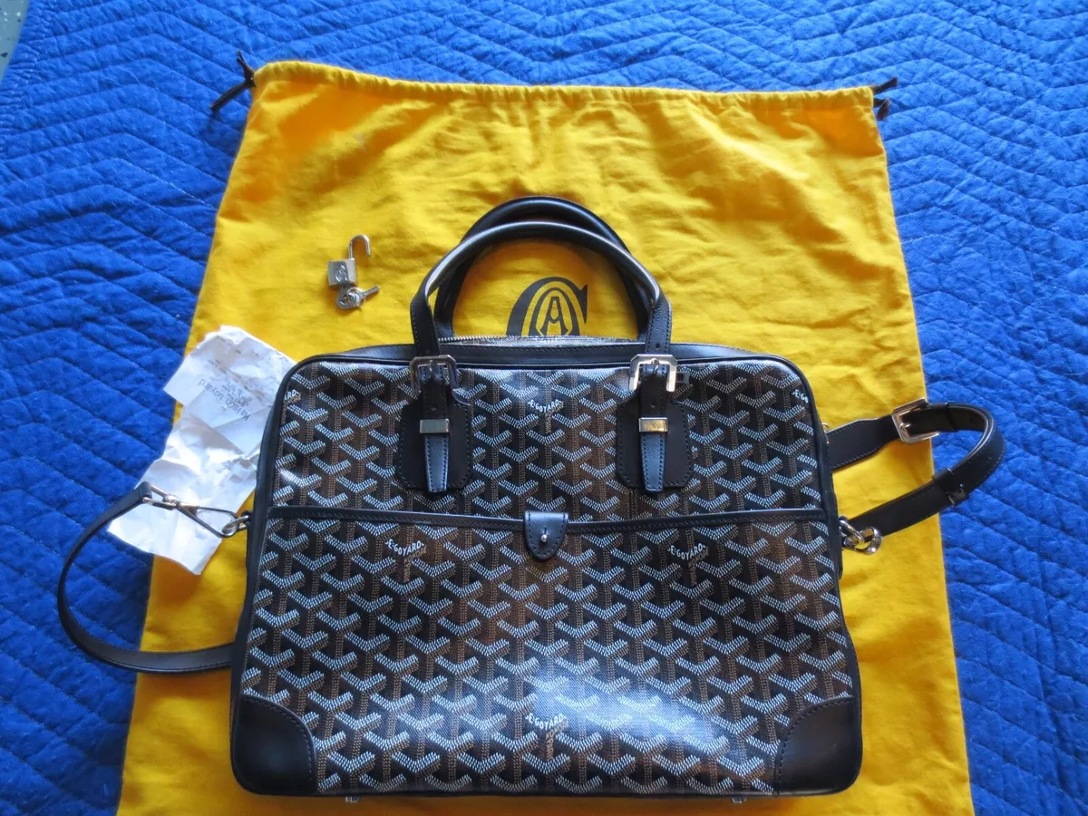 Goyard - AMBASSADE MM Document Case - Black with CUIR MM STRAP! 