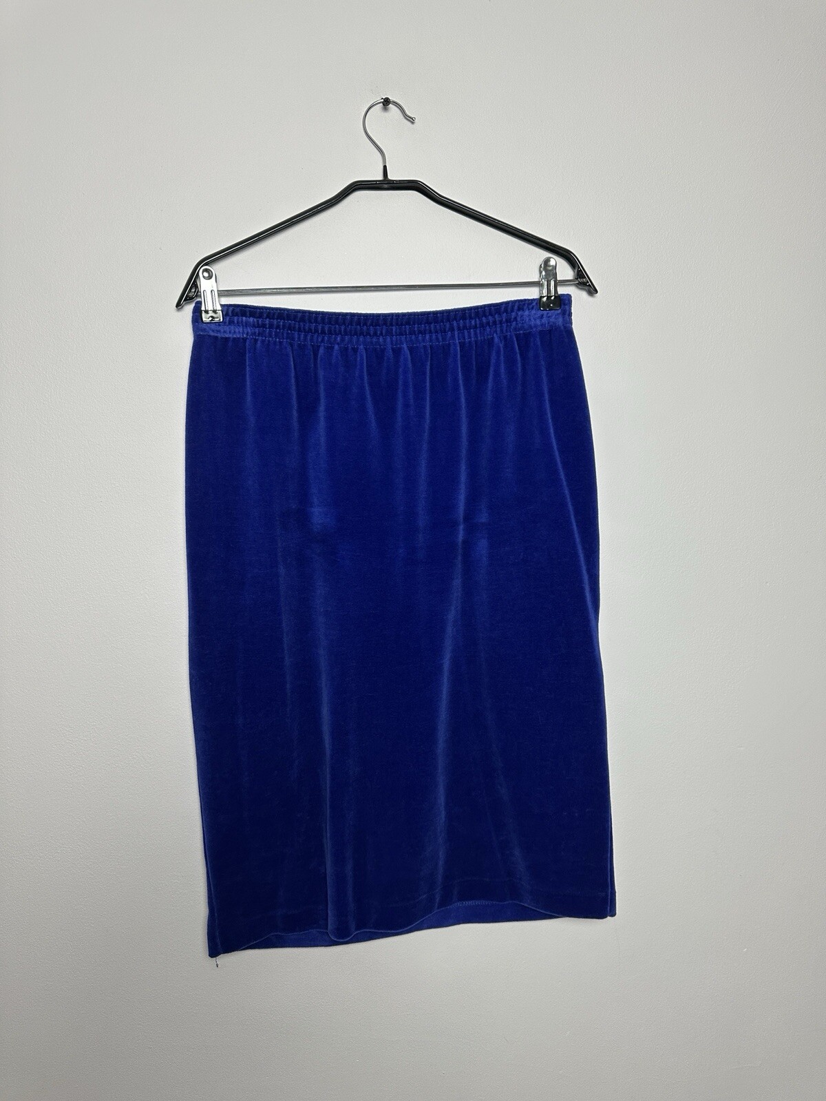 Gonna midi Yves Saint Laurent YSL vintage velluto velluto marrone scuro taglia XL blu