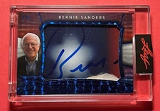 BERNIE SANDERS 2020 DECISION CUT SIGNATURE AUTO BLUE FOIL CARD 04 / 5 ENCASED