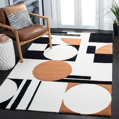 Hand Tufted Modern Style Wool Area Rug wool hand tufted modern design ...