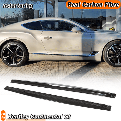 For Bentley Continental Gt 2012-18 REAL Carbon Side Skirt Extension Lip Spoiler  - Foto 1 di 13