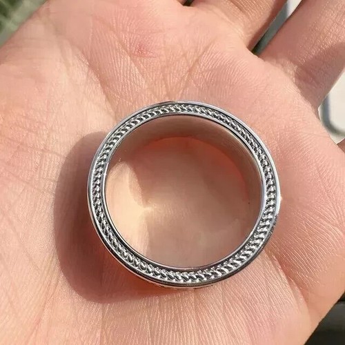 Men's Engagement Wedding Ring 1.30Ct Lab Created Diamond 14K White Gold Plated - 第 5/6 張圖片