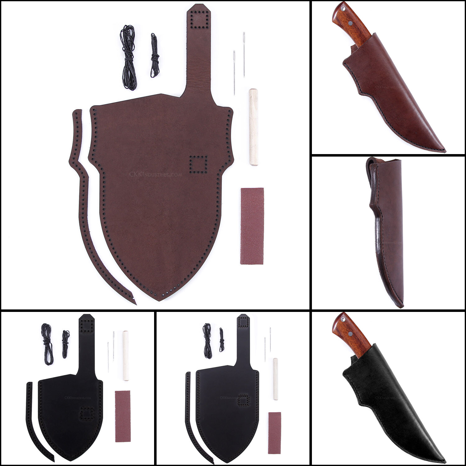 Leather DIY Knife Sheath Making Kit 89oz Cowhide Leather Black
