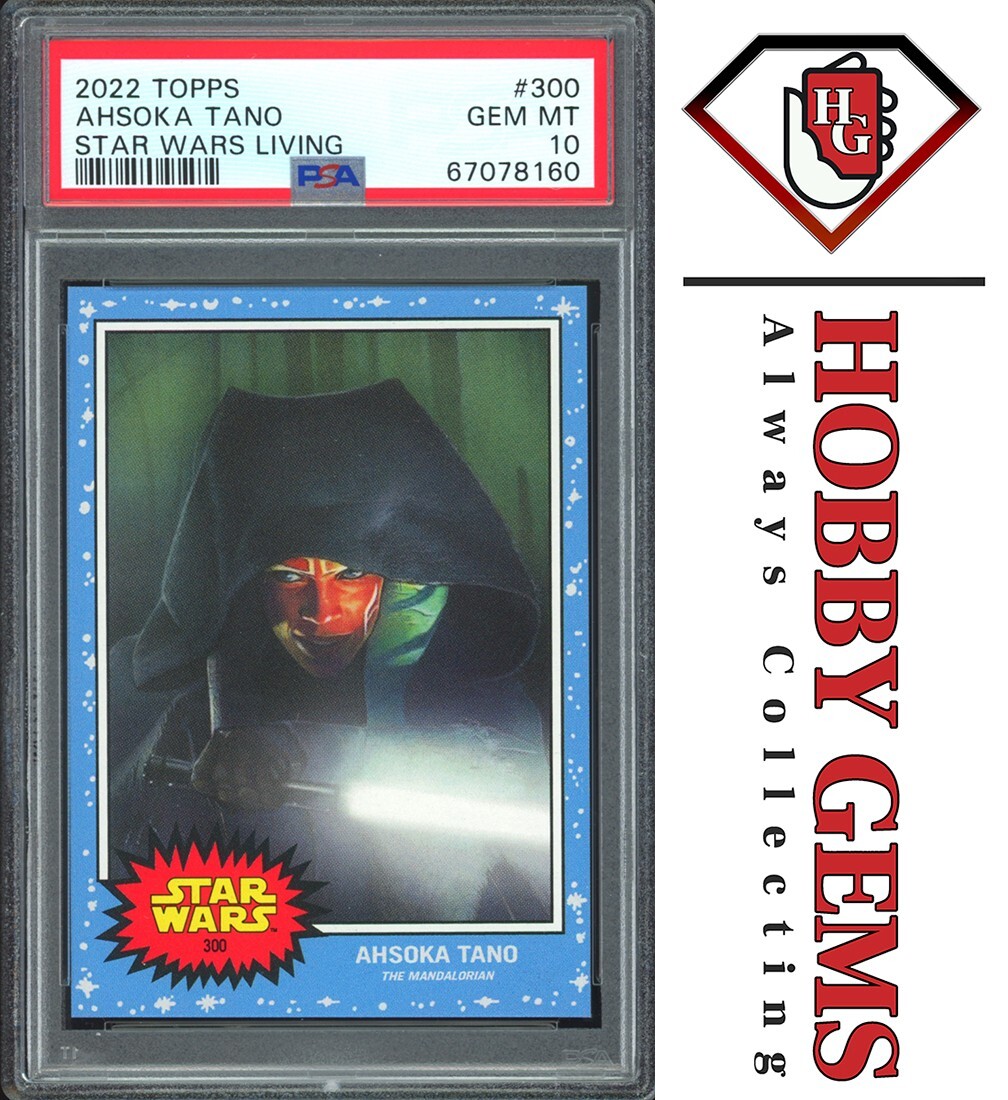 AHSOKA TANO PSA 10 2022 Star Wars Topps Living The Mandalorian #300 C10