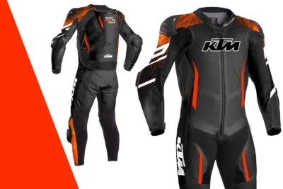 KTM Manner Motorrad Rennen Lederkombi Anzug Sport Biker Lederjacke-50-52-54-58 - Bild 1 von 3