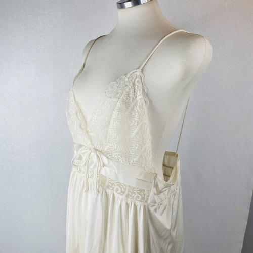 Gilead Womens L Vintage Nightgown Long Lace Strappy USA Wedding Bride Romantic - Picture 7 of 12