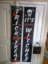 HAPPY HALLOWEEN 70x12 Banners and smaller one 3 total
