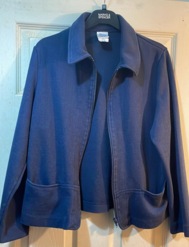 WEEKENDERS TWEED LINEN RANGE ZIP JACKET IN NAVY SIZE M/M - Picture 3 of 6