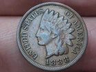 1888 Indian Head Cent Penny, VF/XF Details, Diamond