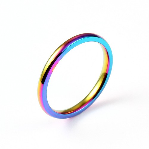Anillos de boda multicolor con bandas de acero al titanio de 2 mm plata/oro/oro rosa talla 4-11 - Imagen 7 de 18