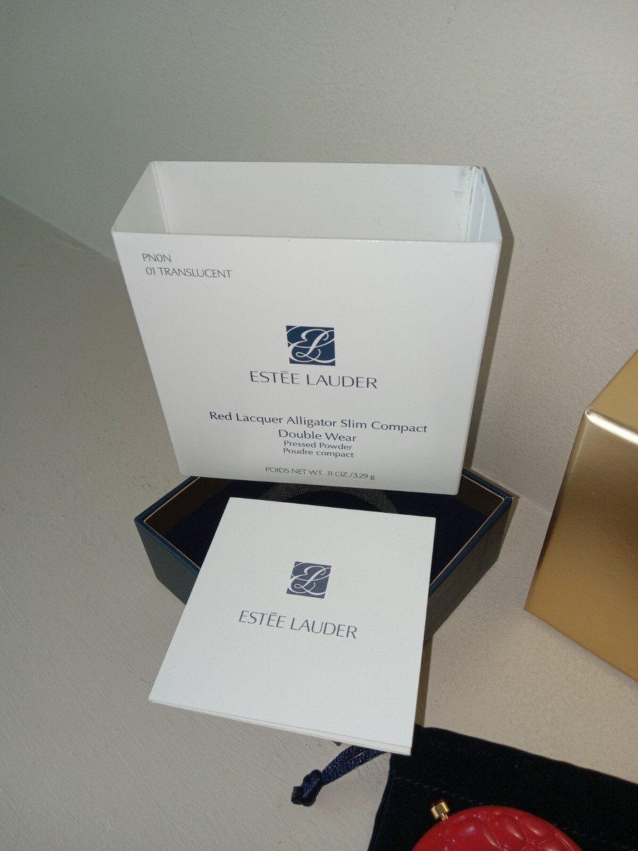 NIB Estee Lauder Double Wear Pressed Powder RED Lacquer Alligator