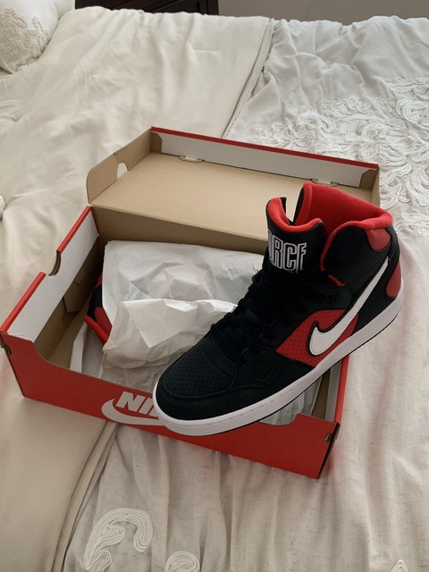 nike son of force mid red black
