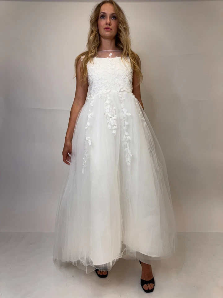 Petite Bride Wedding Birthday First Communion Christening Flower Girl Dress - Image 4 of 4