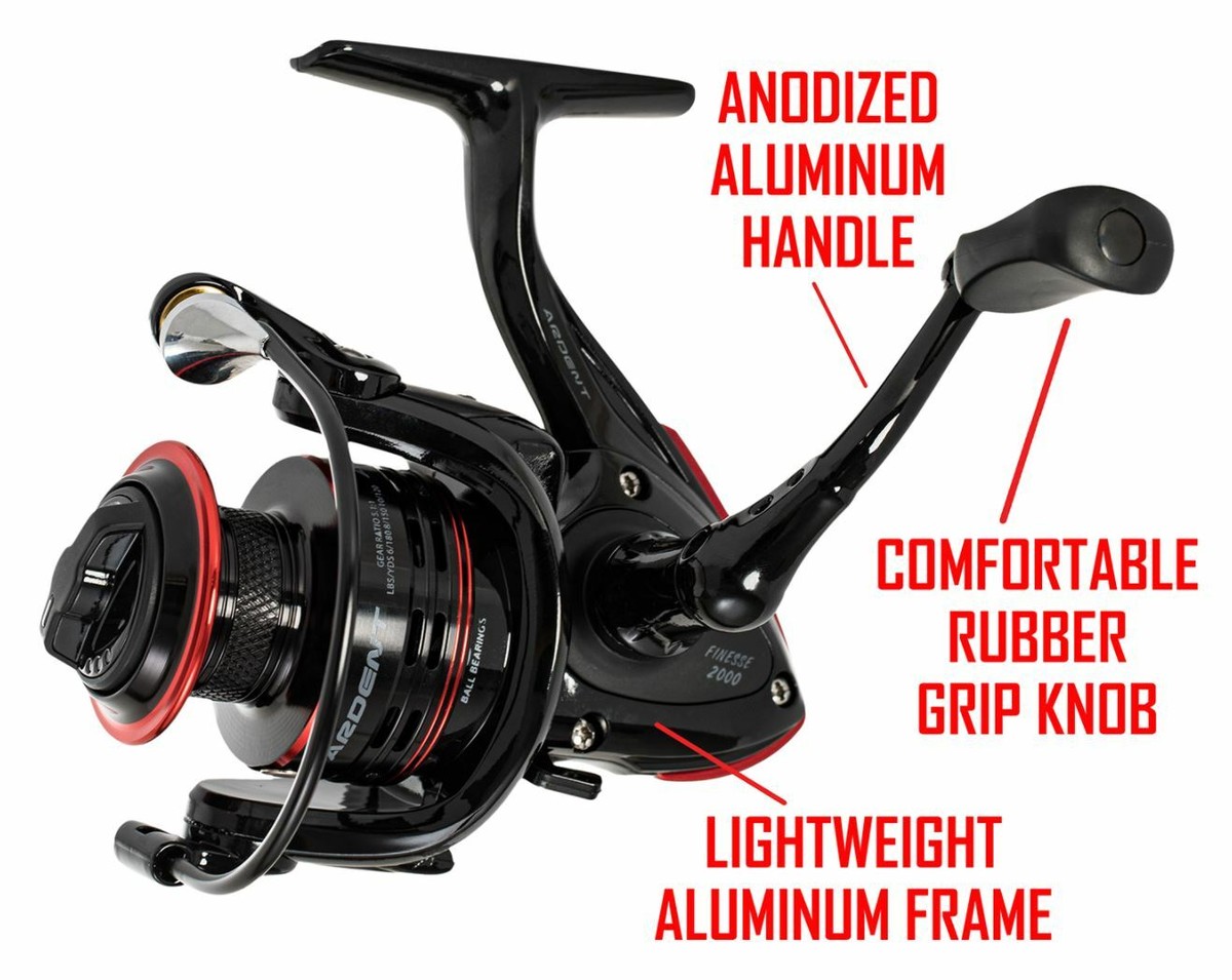 ardent finesse spinning combo Super Duty 7ft6in MH Rod -5000 Reel cold forged 6061 T6 aluminum spool equipped with a braid band to allow you to tie braided line to the spool without line slippage Comfort Grip Combo - Primo