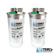 TEMCo 35+5 uf/MFD 370 VAC volts Round Dual Run Capacitor 50/60 Hz -Lot-2