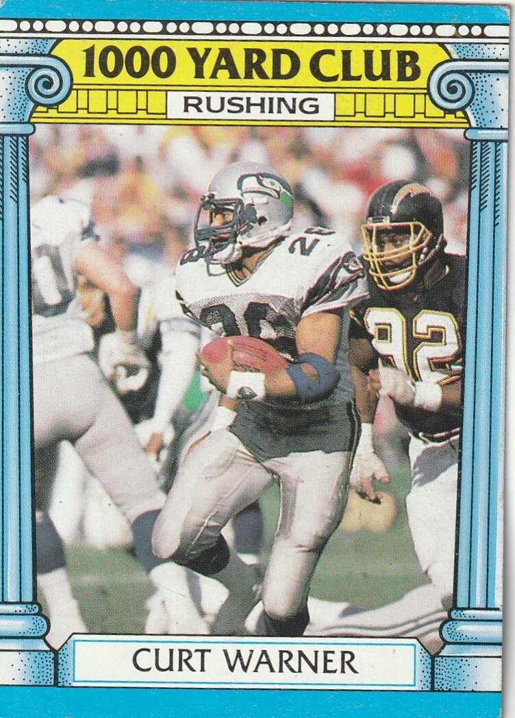 FREE SHIPPING-GOOD-1987 Topps 1000 Yard Club Curt Warner #5 PLUS BONUS CARDS