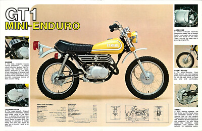 YAMAHA Brochure GT1 GT80 1973 Mini Bike Minibike Sales Catalog