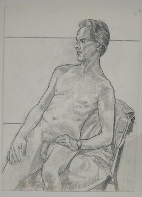 ROBERT FINCH 20th c. American CONTEMPORARY Pencil Sketch Study Of Nude 22X30