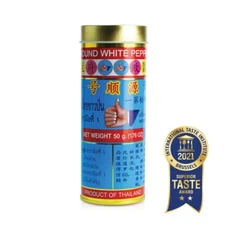 100% Ground White Pepper Powder Thai Spice Herb Seasoning Classic Bottle Can 50g