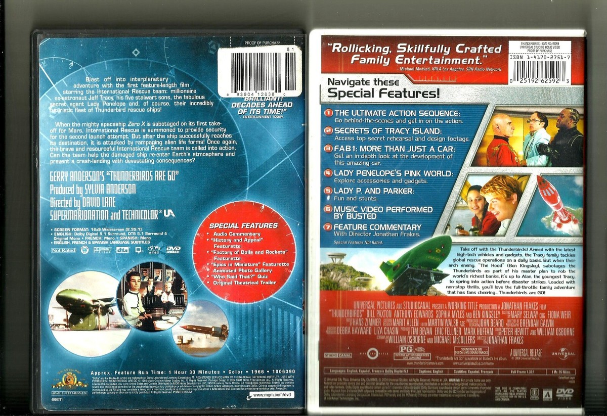 2 THUNDERBIRDS Film: Are Go (1966) & Movie (2004) International