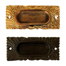 Victorian Window Sash Finger Lift or Door Pocket Handle Solid Brass