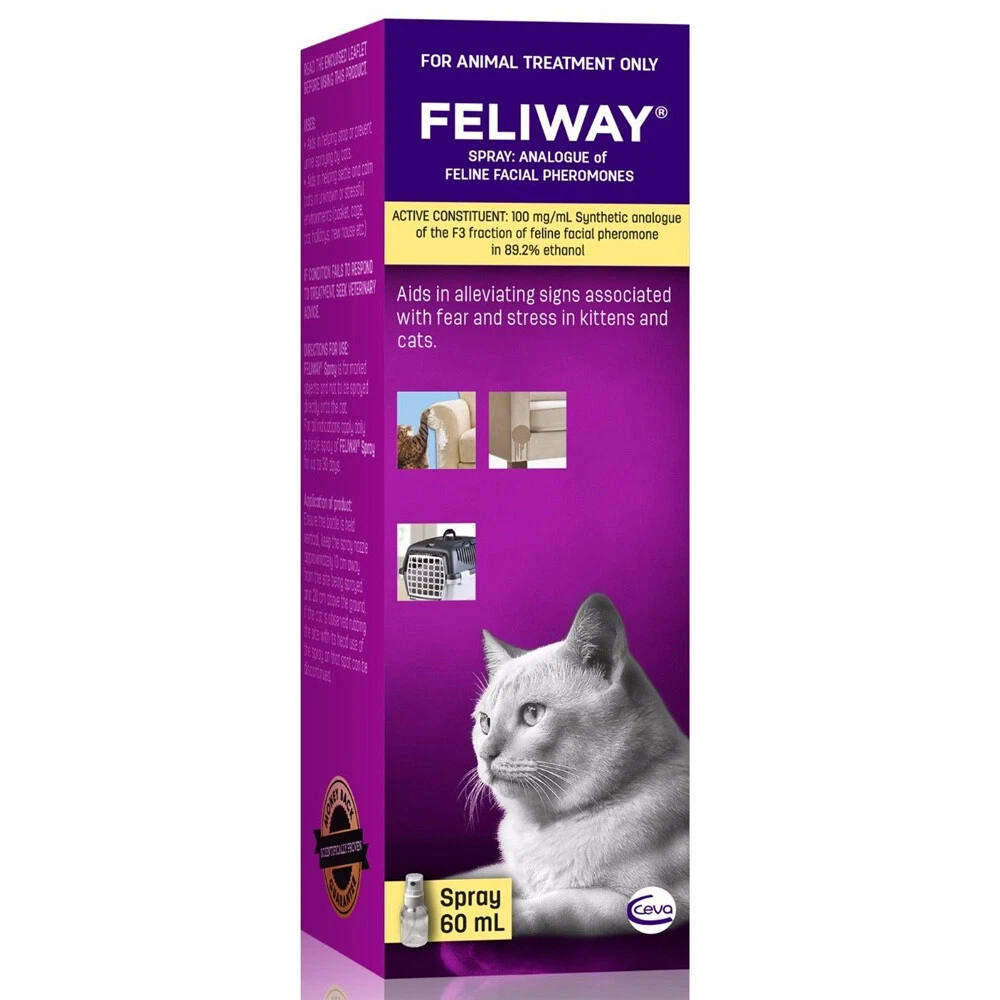 Feliway Calming Diffuser Travel Spray For Kittens & Cats 60ml (F4470)  9322387002882