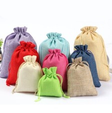 10/30/50x Schmuckbeutel Schmuck Geschenk Verpackung Leinentuch-Beutel Säckchen