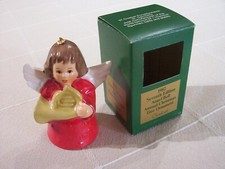 Goebel 1982 Angel Bell Annual Christmas Tree Ornament Red, Playing Horn With Box