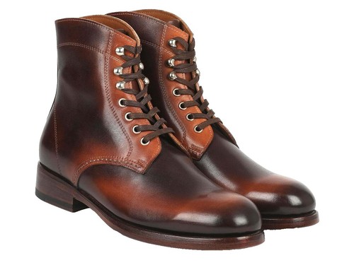 Brass Boot Black Dress Shoes Formal Made in Italy Men display picture 3