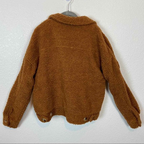 Gilli Trucker Jacket Teddy Bear Women's Size M New Brown Faux Fur Oversized Cozy - Picture 2 of 5