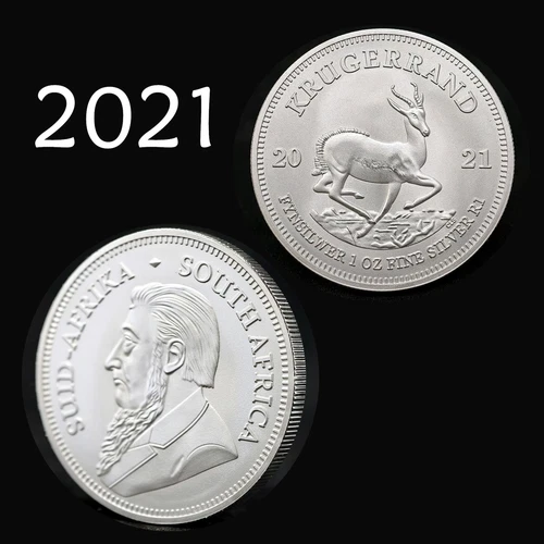 2025-2024-2023 Südafrika 1 Unze 999 Feinsilber Krügerrand Münze Brillant - Bild 8 von 12